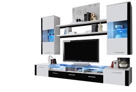 Modern wall units are available with large storage space to keep lots of things on the shelves. Fresh Wall Unit Modern Entertainment Center With Led Lights White Black Walmart Com Walmart Com