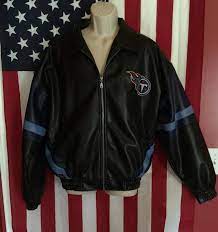 Nfl Tennessee Titans Gameday Faux Leather Bomber Jacket Size Medium Faux Leather Bomber Jacket Bomber Jacket Jackets