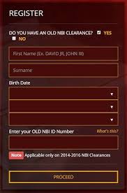 Nbi Online Application Register Online Application Online First Names