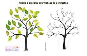 Bricolage d'automne : collage de gommettes Feuilles d'automne sur arbre à  imprimer - Modèles de dessins à imprimer pour Gommettes - MaGommette