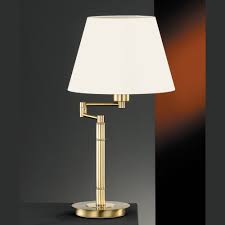 Schmucke Tischlampe In Messing Schirm Champagnerfarben