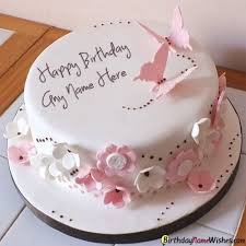Birthday Cake Images For Girls With Name Butterfly Elegant Birthday Cake For Girls Name Generator Elegant Birthday Cakes First Birthday Cakes Butterfly Birthday Cakes