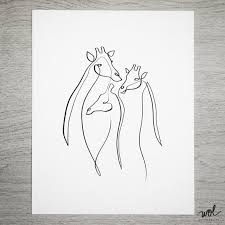 Giraffe Wall Art Minimalist Art Print Baby Giraffe Nursery Etsy In 2021 Minimalist Art Print Animal Line Drawings Simple Line Drawings