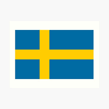 Den tretungade flaggan är med säkerhet belagd 1626. Sveriges Flagga Wall Art Redbubble