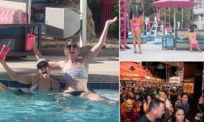 First Las Vegas Pool Party Takes Place After 78 Days Of Lockdown As Hotel Casinos Open Daily Mail Online