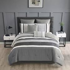 Best black solid full xl size egyptian cotton down alternative comforter. Mendocino 8 Piece Full Comforter Set In Grey Black Shefinds