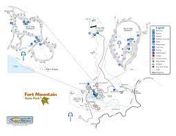 Sitting at 2,850 ft above sea level, fort mountain is a great destination for hiking and history lessons alike. Fort Mountain State Park Maplets