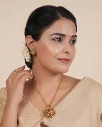 Radiate divine elegance with this Plain Antique Gold Maa Lakshmi Auspicious  Pendant Set, a timeless piece that embodies prosperity and grace.”✨😇 From  detailed statement bangles to stunning rings and necklaces, we have