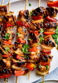 Honey Garlic Chicken Skewers Tender Pieces Of Marinated Chicken Cooked On A Bbq Or Griddle For A Sweet An Honey Garlic Chicken Skewer Recipes Chicken Skewers