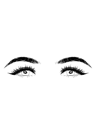 Download Eyes With Eyebrows Black And White Free Svg File Svgheart Com