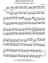 Hanon Piano Exercise No 22 1st Page Piano Sheet Music Piano Sheet Music Classical Piano Exercises