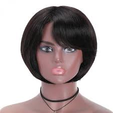 Black hairstyles with bangs, whether you're a curly natural or a straight natural, are a look just about every gal is after. Beautyforever Human Hair Bob Wigs With Side Bangs Free Part Short Bob Wig Black Hair Bob 150 Density