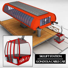 3d Obj Ski Lift Station Gondola 3d Model Ski Lift Cable Cars Skiing