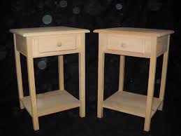 Set Of 2 Unfinished Pine End Table Night Stand W Beveled Edge And Shelf Wood Bedroom Furniture Round Wood Accent Table Wood Accent Table
