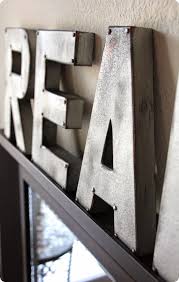 Paper mache letters can be bought on amazon or found at a local craft store. Diy Faux Metal Letters Knockoffdecor Com
