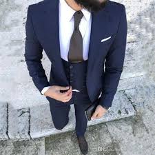 Shop for top quality men's clothing online for sale at mensitaly. Navy Blue Mens Suits Wedding Suits Slim Fit Formal Groom Wear Custom Made Tuxedos Handsome Business Best Man Blazers Prom Jacket Pants Vest From Leeweddingstore 109 55 Dhgate Com