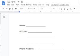 How to create a form and manage the spreadsheet in google docs. How To Make A Fillable Google Docs Form With Tables