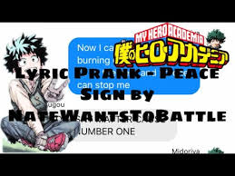Bnha Lyric Prank Peace Sign By Natewantstobattle Youtube Read existence from the story natewantstobattle lyrics by superwholock_glader with 59 reads. bnha lyric prank peace sign by natewantstobattle