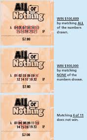 Combining and, or and not. All Or Nothing Wisconsin Lottery