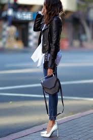 Twist On A Classic Moto Jacket And White Shirt Fashionedchic Fashion Womens Fashion Casual Fashion