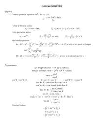 Maths Formula Sheet Xtremepapers
