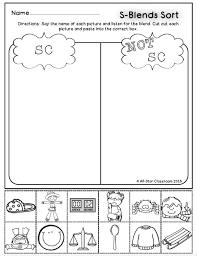 These S Blend Picture Sort Printables Are A Perfect Practice Or Assessment Opportunity For St Blends Worksheets Stars Classroom Kindergarten Phonics Worksheets