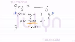 conversion of metric units milligrams to grams