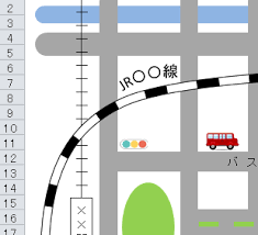 Excelで地図を描く 私鉄 Jr 河川 道路もきれいに描ける