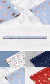 Gift Wrapping Paper Mockup Set Wrapping Paper Design Paper Mockup Christmas Gift Wrapping Paper