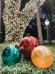 Available in 22 colors and two sizes! Holiball Inflatable Ornament Front Door Christmas Decorations Large Ornaments Outside Large Ornament