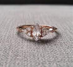 Etsy Antique Engagement Ring Victorian White Sapphire Marquise Diamond Diamond Engagement Rings Vintage Victorian Engagement Rings Round Halo Engagement Rings