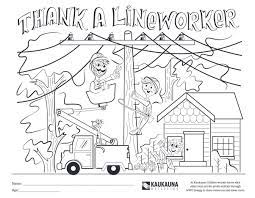 Free, printable coloring book pages, connect the dot pages and color by numbers pages for kids. Thank A Lineworker Coloring Contest March 11 April 12 Kaukauna Utilities