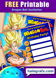 Dragon ball z invitation, dragon ball z birthday invites, free thank you card. Free Printable Dragon Ball Birthday Invitation