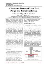 Pdf A Review On Process Of Press Tool Design And Its