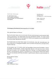 Leisten sie die unterschrift im auftrag. Lockdown Nr 2 Turbine Halle Leichtathletik