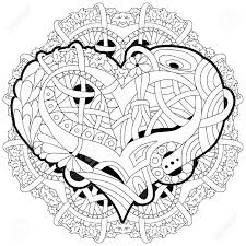 Adult coloring books and pages have been popular for a few years now and they do not seem to be going away. Vector Adult Coloring Book Textures With Mandala Hand Painted Art Design Adult Anti Stress Coloring Page Black And White Hand Drawn Illustration Of Heart For Coloring Book Lizenzfrei Nutzbare Vektorgrafiken Clip Arts Illustrationen Image