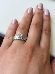 Rings On Hand Bridal Set Br163w Engagement Ring And Ladies Wedding Band Dream Engagement Rings Wedding Ring Trio Sets Womens Wedding Bands