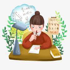 Girl Exam Doing Scenario Thinking Review Illustration Girl Doing Questions Examination Review Thinking Countdo Illustration Illustration Girl Painting For Kids