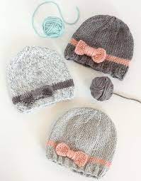 Knit Bow Baby Hats Free Pattern Baby Hat Knitting Pattern Hat Knitting Patterns Baby Knitting Patterns