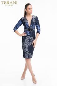 1821c7020 Terani Couture Elegant Cocktail Dress Long Sleeve Dresses Fall