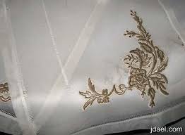 تطريز مفارش وركازات بخيط القصب والترتر وحواف كروشيه بالصور Embroidery Image