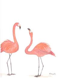 Pink Art By Lily Bhattacharya Indigo Crystal On Etsy Pink Art Flamingo Art Flamingo Painting