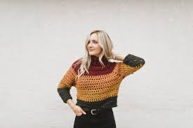 Loopy mango big loop turtleneck. Autumn Stripes Chunky Cropped Colour Block Raglan Turtleneck Sweater Knits N Knots