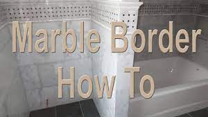 Allen & roth ceramic tile chair rail 6pc charcoal 2x6in 857828. How To Install A Complicated Marble Border Overview Youtube