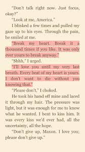 Don T Break My Heart Say You Love Me Again Maxon En America Tijdens De Aanval Van De Zuidelijke Rebellen La Seleccion Libro Amantes De La Lectura Sagas De Libros Juveniles