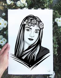 Black And White Vector Portrait Digital Illustration Portrait From Photo Custom Gift For Her Self Portrait Drawing Gift For Sister In Law Birthday Gift For Friend Self Portrait Drawing Illustration Custom Illustration