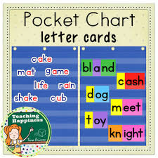 pocket chart letter word part cards long short vowel word families bits