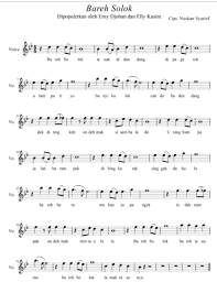 Not Angka Lagu Bareh Solok Brainly Co Id