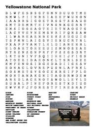 A collection of free esl worksheets on many different topics for english language learners and teachers. Yellowstone Word Search