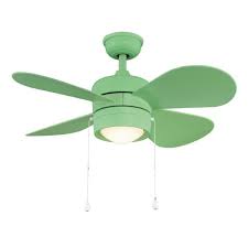 Nice details of brass and clear crystal glass cylinder. Home Decorators Collection Padgette 36 In Led Green Ceiling Fan Yg683ap Gn The Home Depot